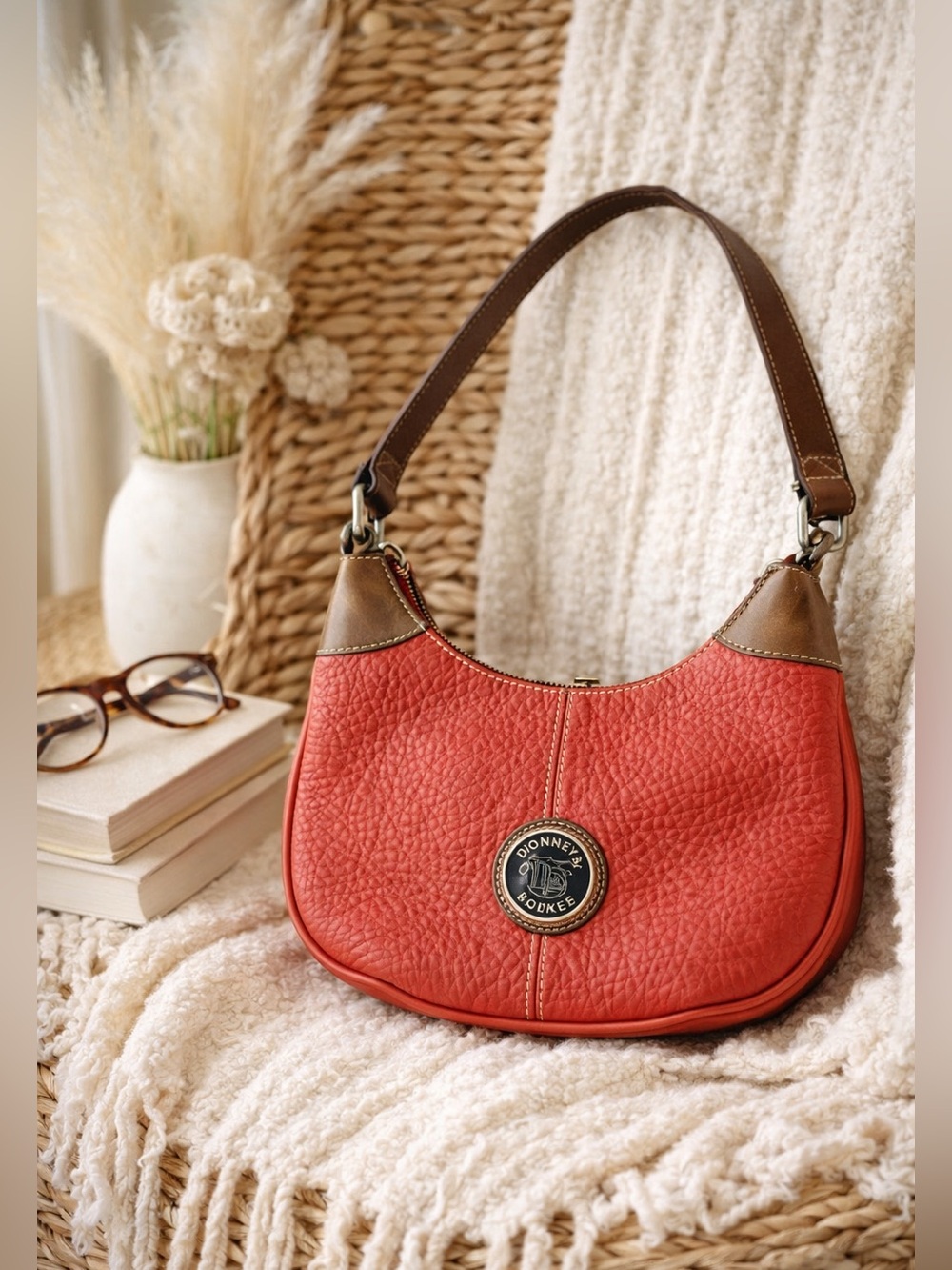 Vintage Dooney & Bourke Red
Pebble Leather Shoulder Bag